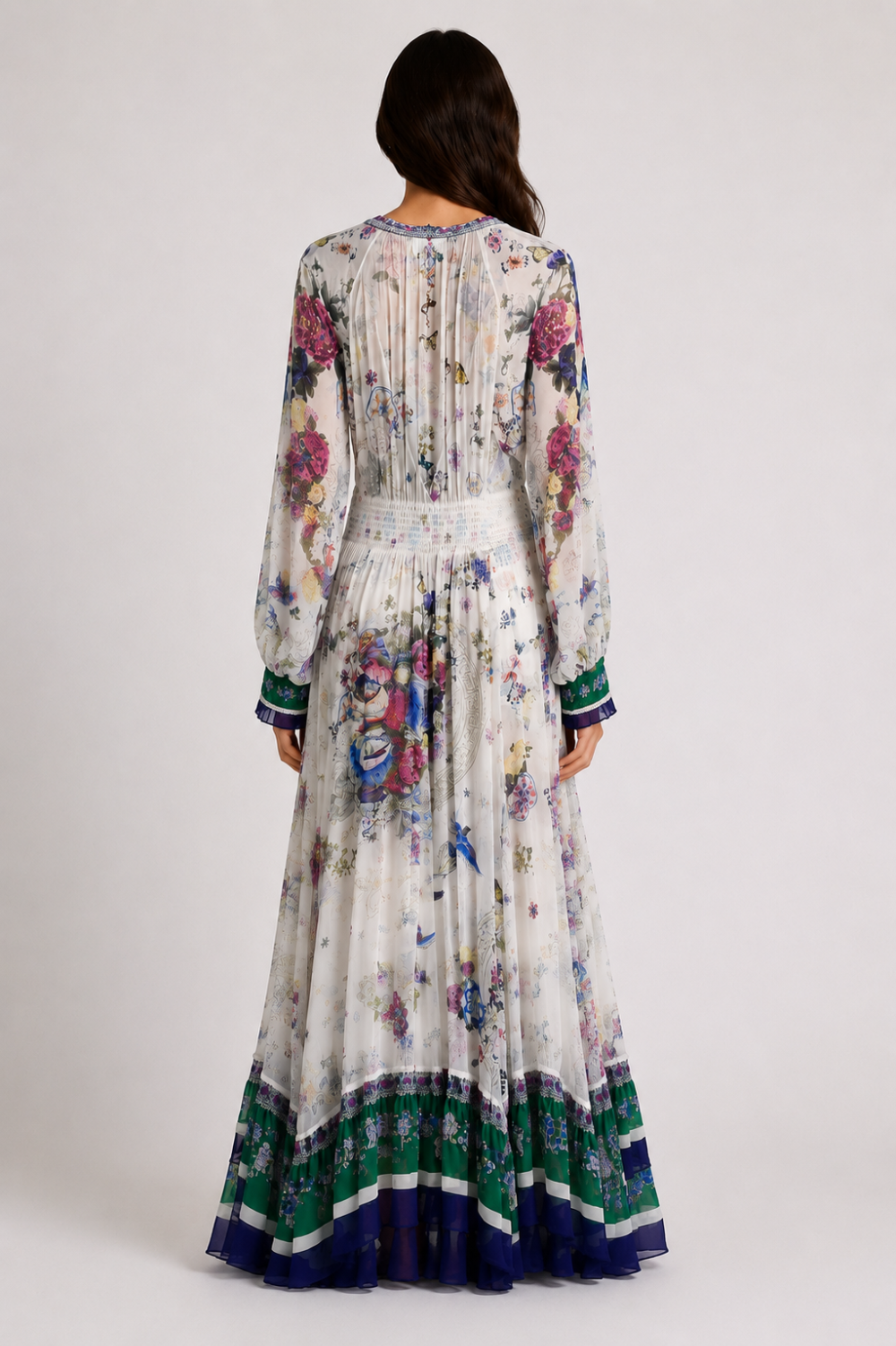 CAMILLA Embellished 100% Silk Printed Maxi Dress – Size S|572