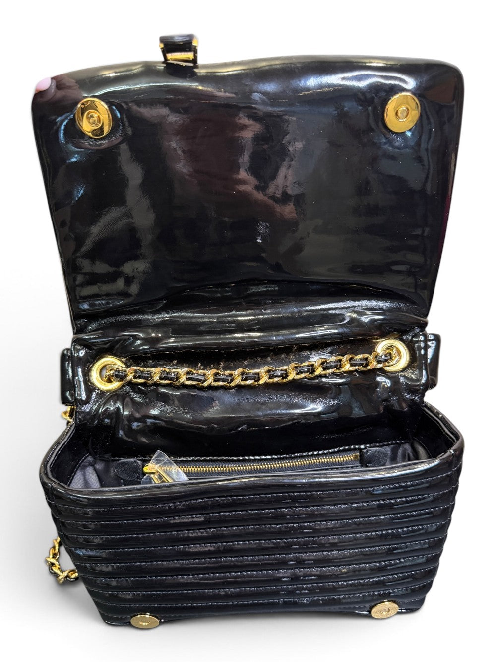 Moschino Milano Biker Jacket Black Leather Shoulder Bag|758