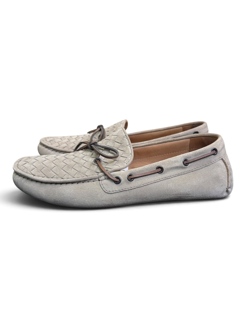 Bottega Veneta Men’s Intrecciato Suede Driving Loafers Size 42|739