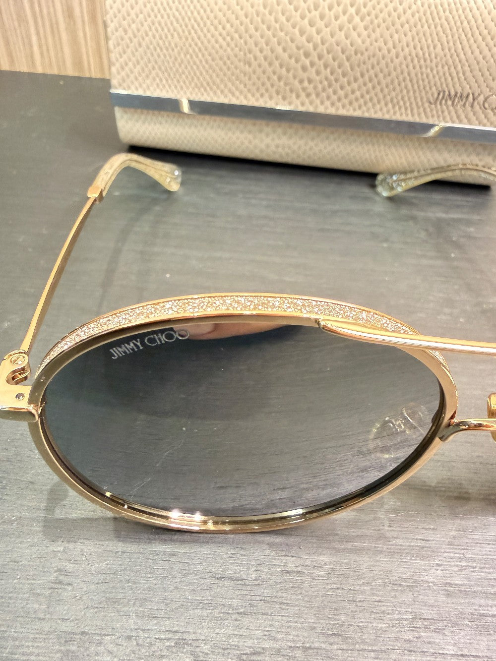 Jimmy Choo LENI/F/S Aviator Sunglasses Gold J5GJO 60-17-145|337