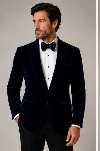 Tom Ford Shelton Navy Velvet Tuxedo Jacket – Men's Size 50R|514