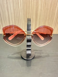Zimmermann Gibson Oversized Rimless Gradient Sunglasses – Pink/Burgundy – Handcrafted in Italy|443
