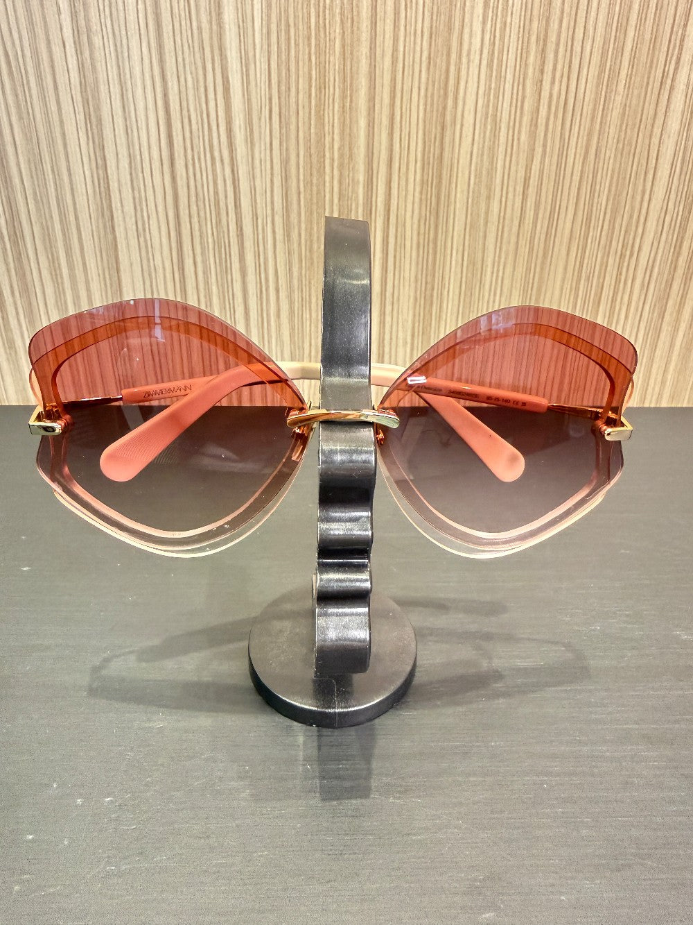 Zimmermann Gibson Oversized Rimless Gradient Sunglasses – Pink/Burgundy – Handcrafted in Italy|443