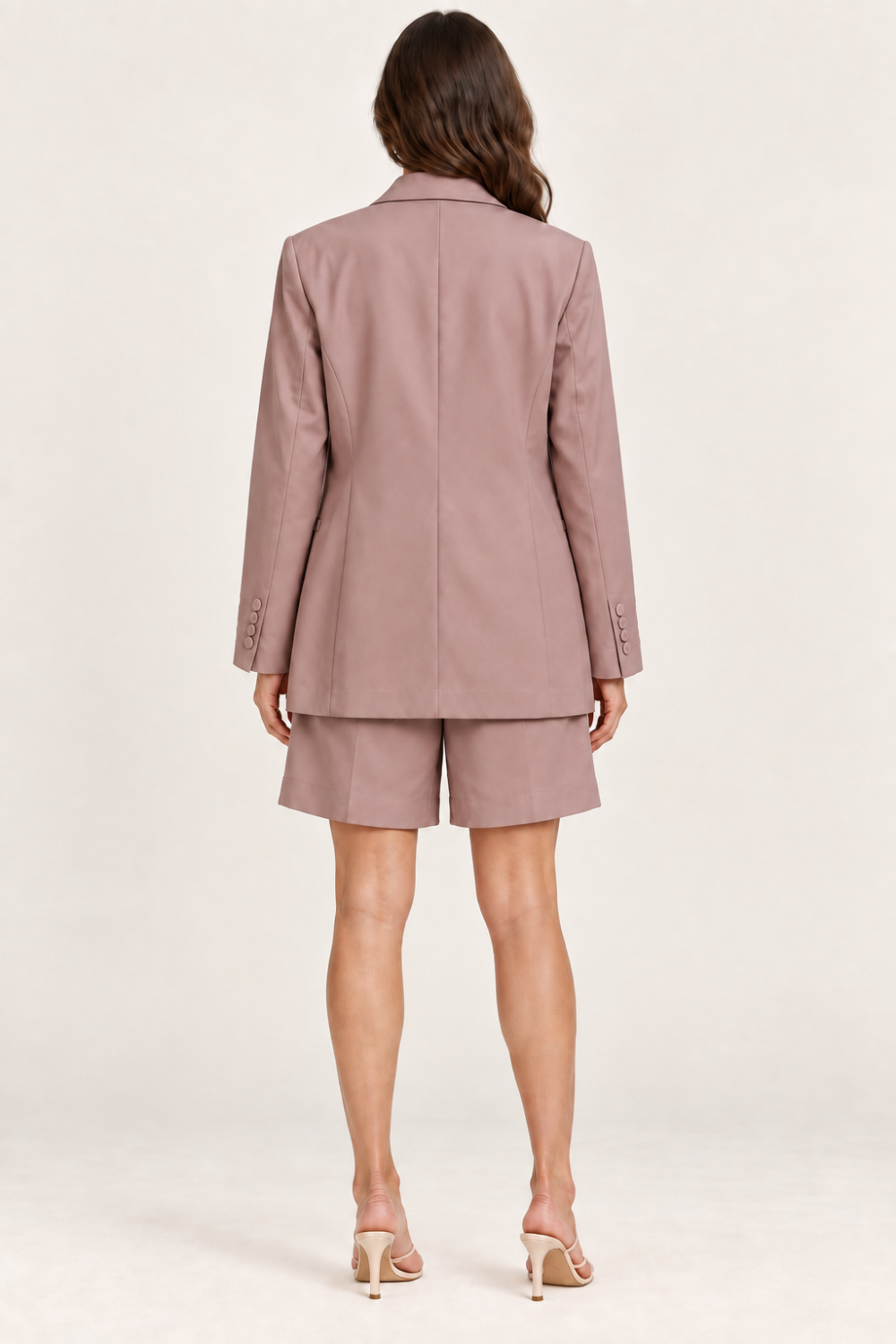 MYSTAR Dusty Mauve Oversized Blazer & Wide Shorts Set — Shorts Size [S/M/L]|951