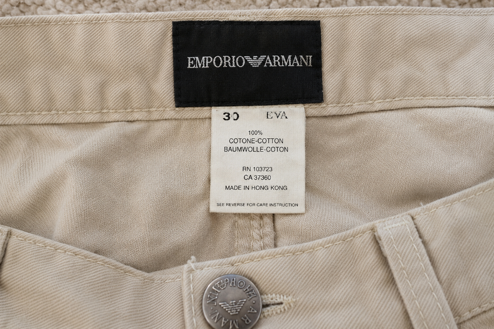Emporio Armani Men's Beige Cotton Pants Size 30|598