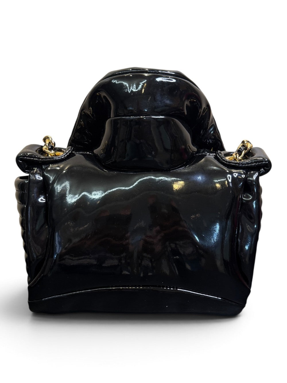 Moschino Milano Biker Jacket Black Leather Shoulder Bag|757