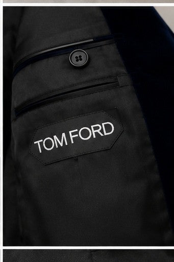 Tom Ford Shelton Navy Velvet Tuxedo Jacket – Men's Size 50R|515