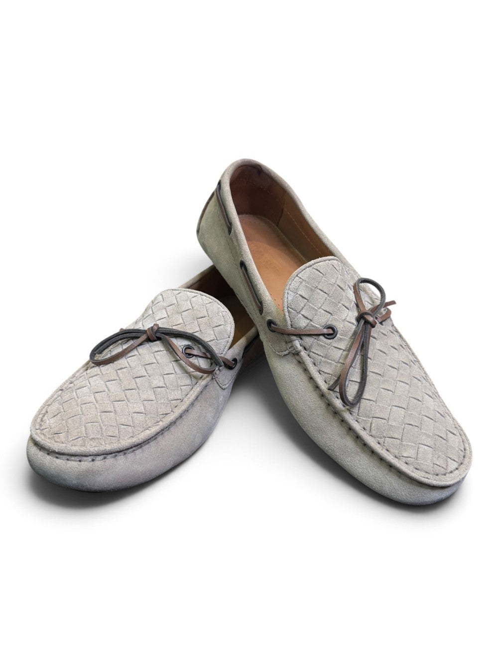 Bottega Veneta Men’s Intrecciato Suede Driving Loafers Size 42|741